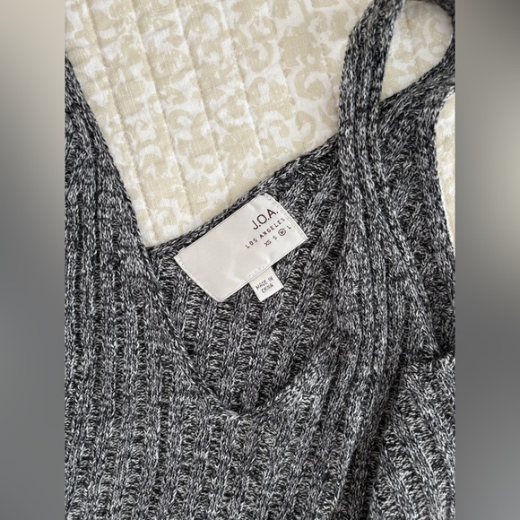 J.O.A. Wool Blend Ribbed Knit Grey Crop Top Sweater | Size Medium M - Picture 5 of 16